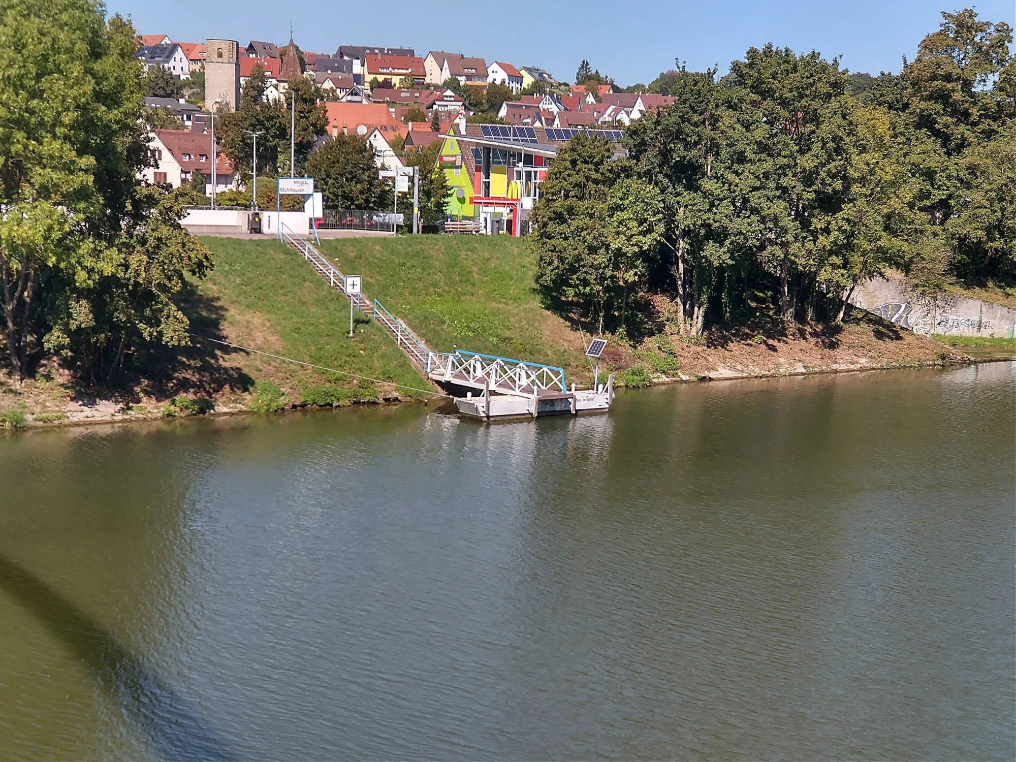 Landing stage at Mühlahusen am Neckar.
