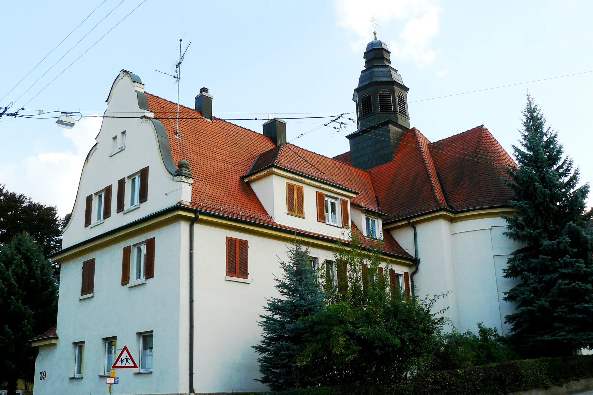 Kulturdenkmal, Austraße 37 und 39, Kirche Sankt Ottilia, Stuttgart-Münster